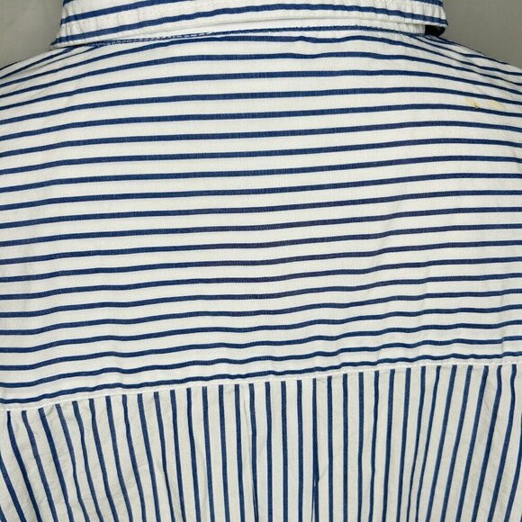 Gap Button-Down Shirt Dress Long-Sleeve Striped Gathered Waist Cotton Sz M - Picture 10 of 10